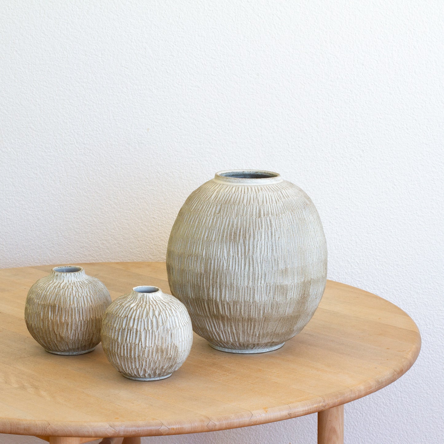 Handmade Carved Moon vase- Big