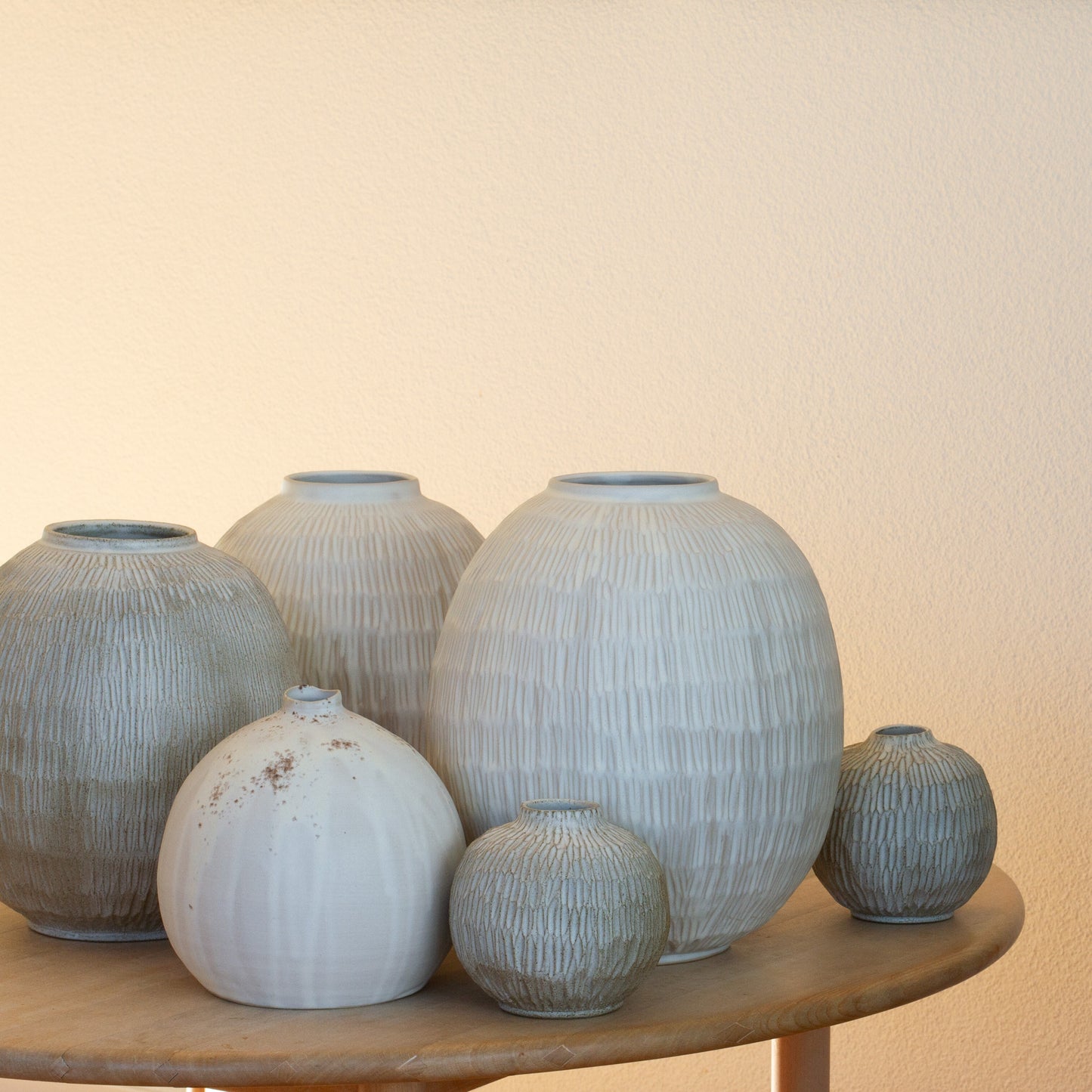 Handmade Carved Moon vase- Big