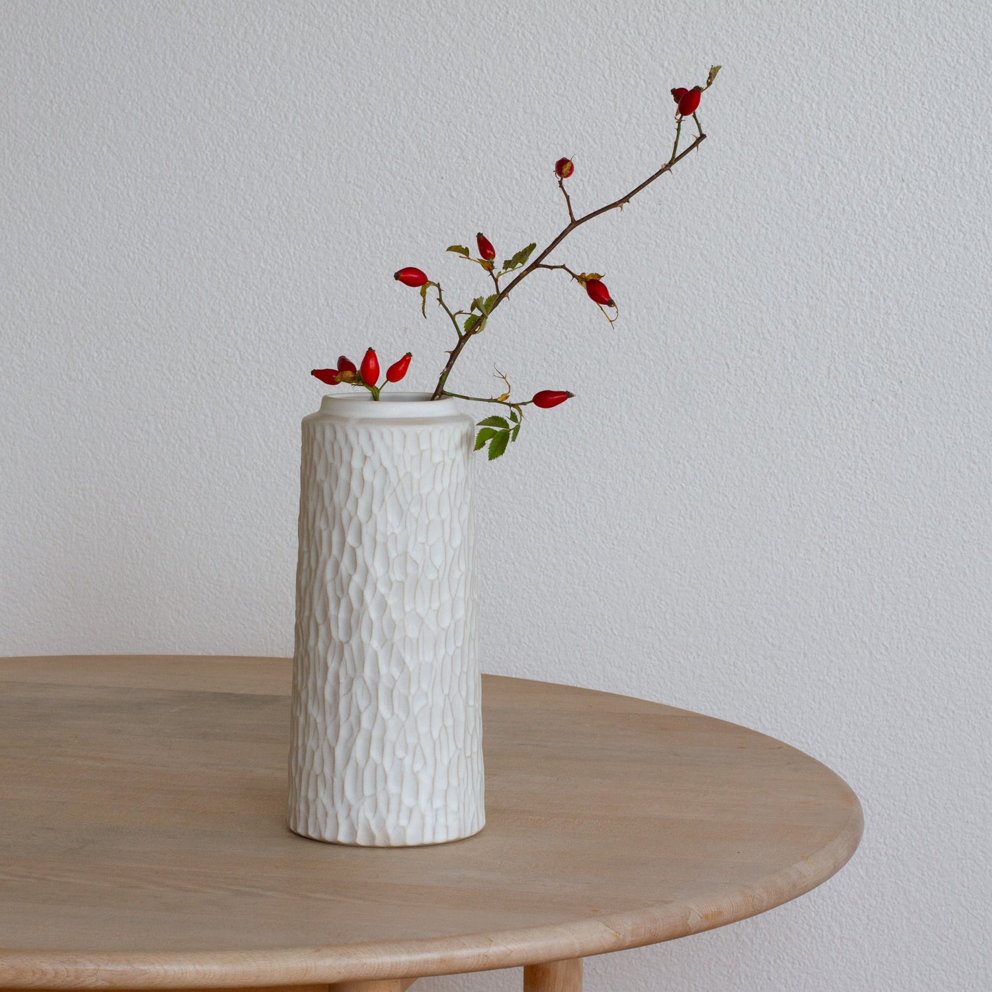 Tall Yarn Vase -Carved