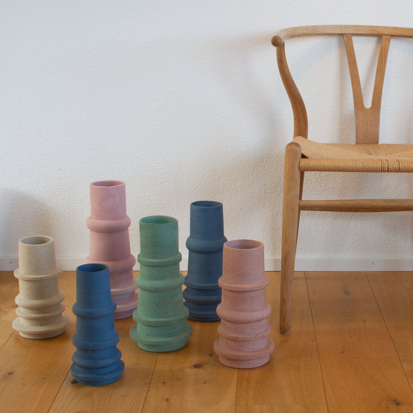 Tall Speckled Spindle Vase