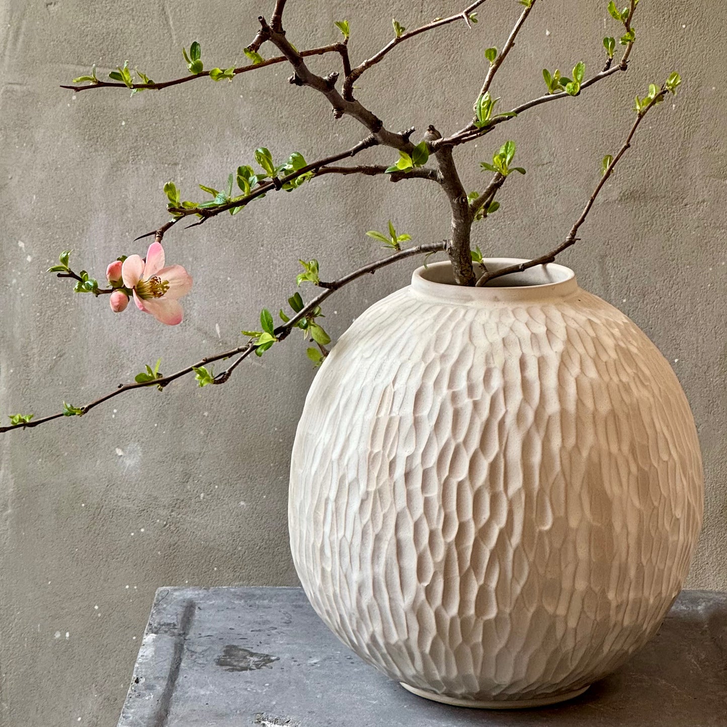 Handmade Carved Moon vase- Big