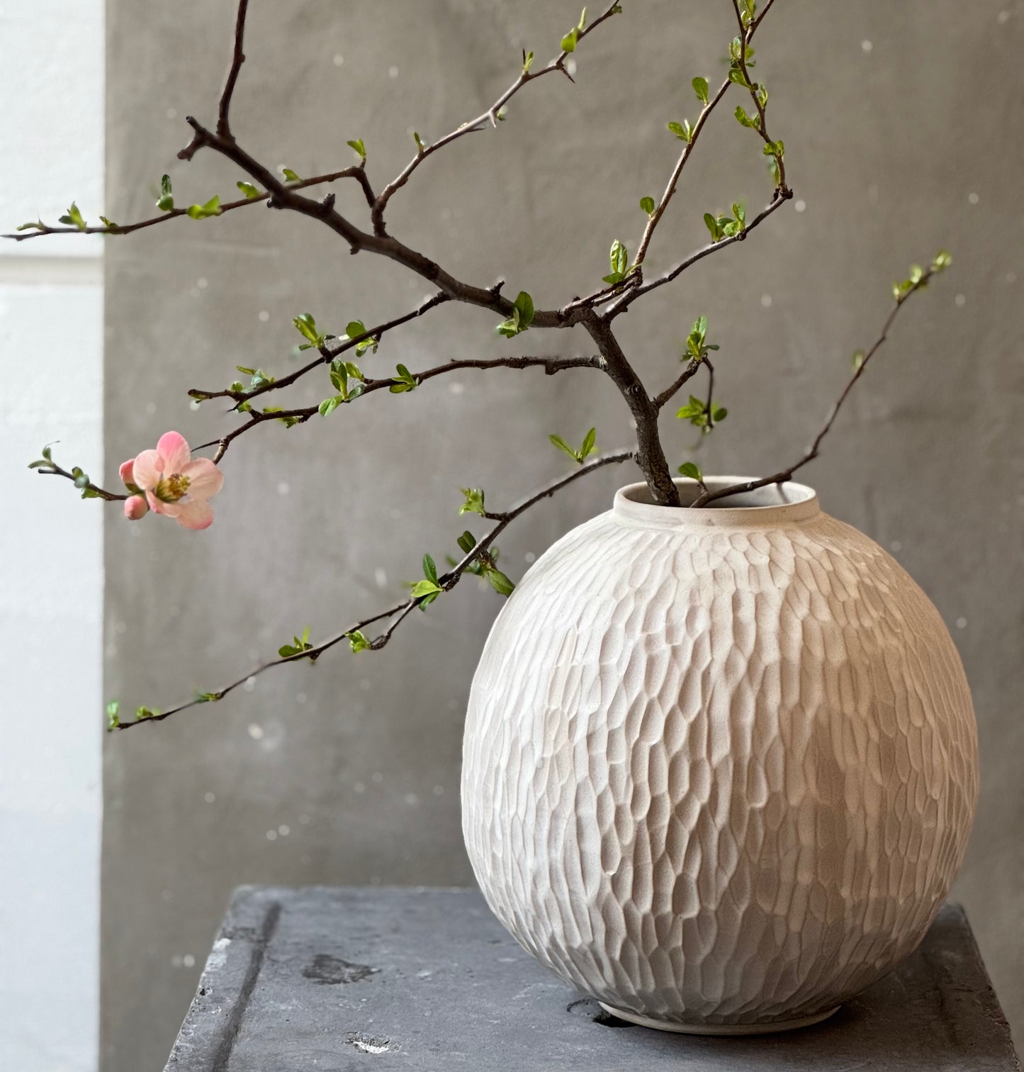 Handmade Carved Moon vase- Big