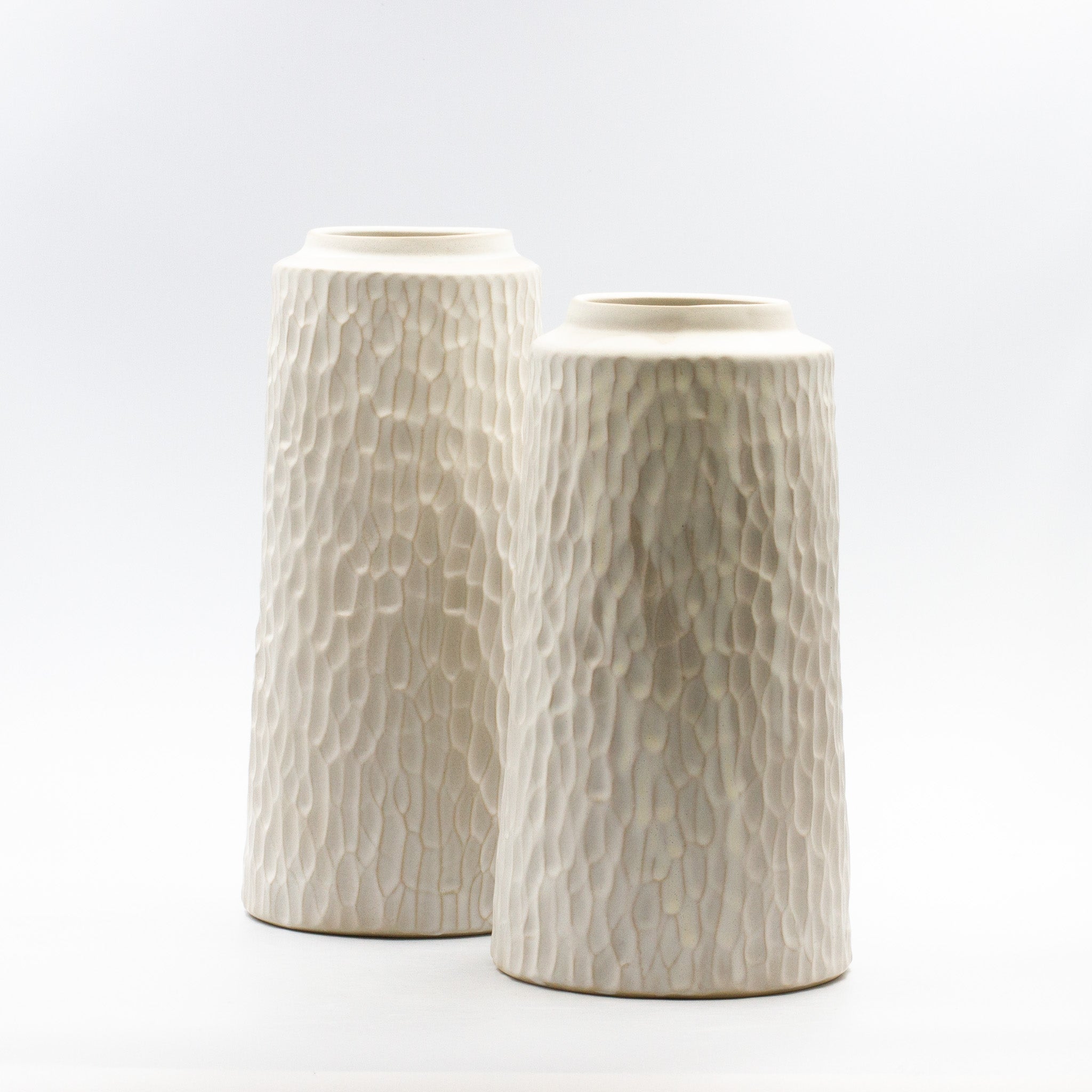 Tall Yarn Vase -Carved
