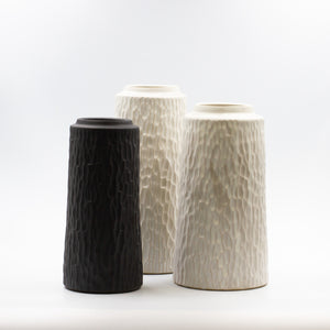 Tall Yarn Vase -Carved