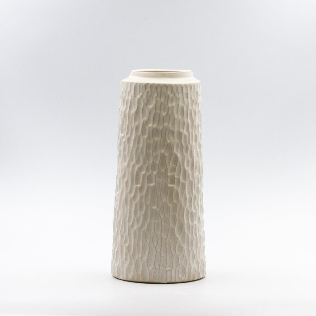 Tall Yarn Vase -Carved