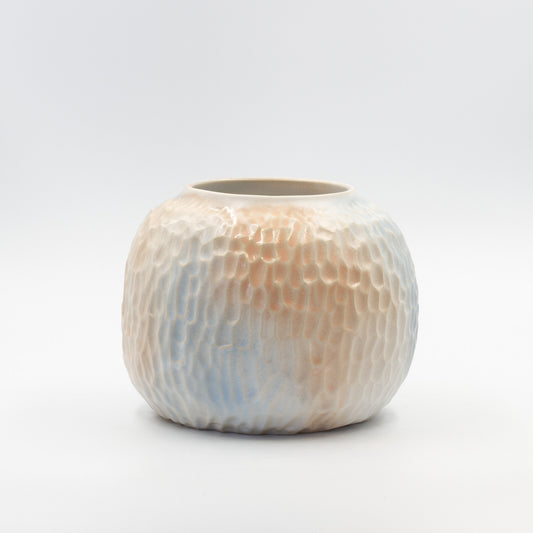 Handmade ceramic carved vase