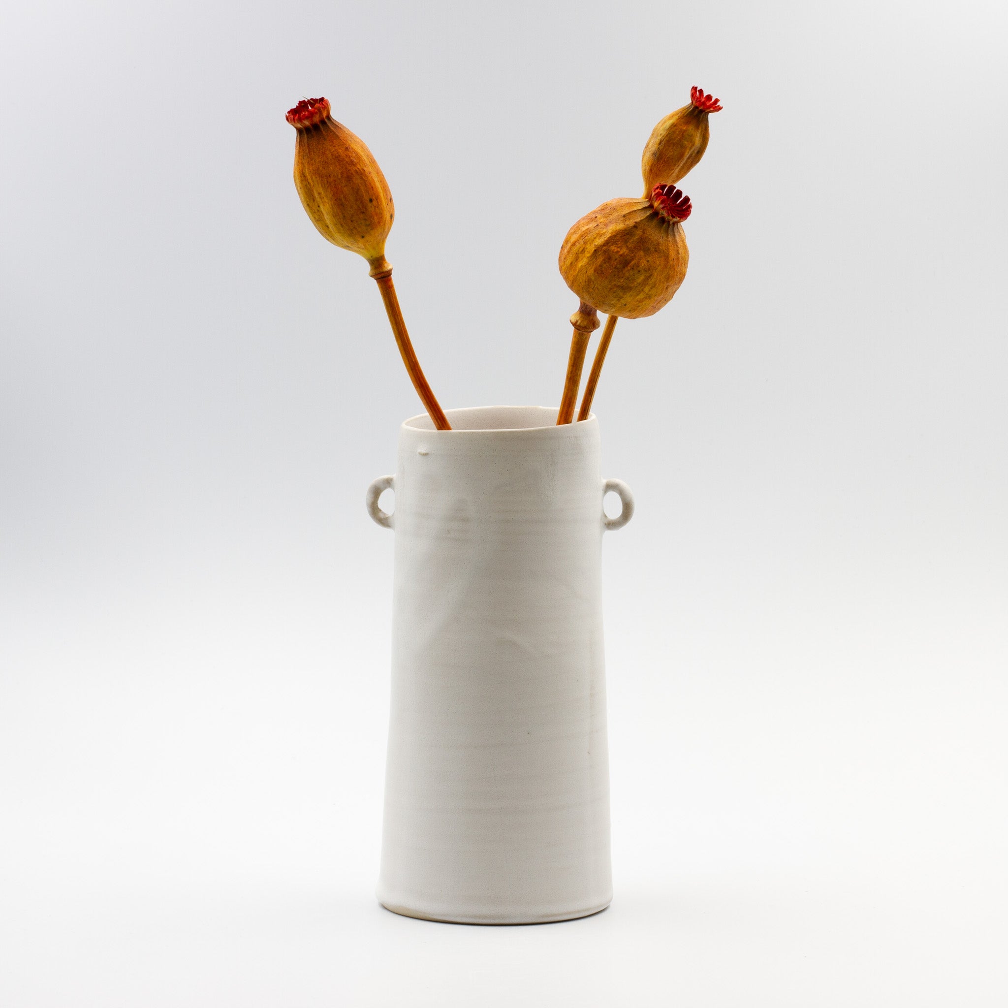 Vase with handles -white
